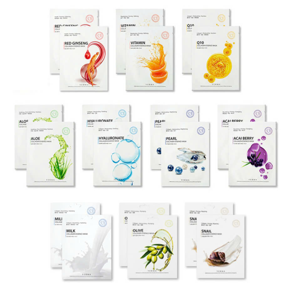 Bộ 10 loại Mặt Nạ Collagen Yerma